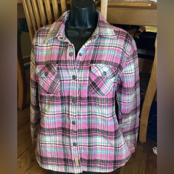 CE SCHMIDT WORKWEAR FOR WOMEN PINK QUILTED FLANNEL SHIRT JACKET SZ. M - Picture 2 of 9